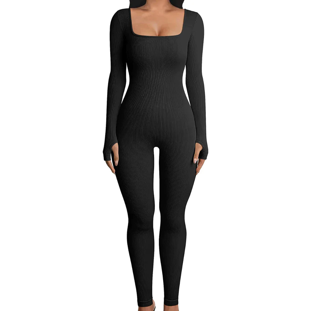 Ribbad Långärmad Jumpsuit (1+1 GRATIS)